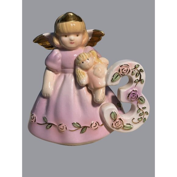 Russ Berrie Ceramic Third Birthday Angel Figurine vintage - Picture 5 of 13
